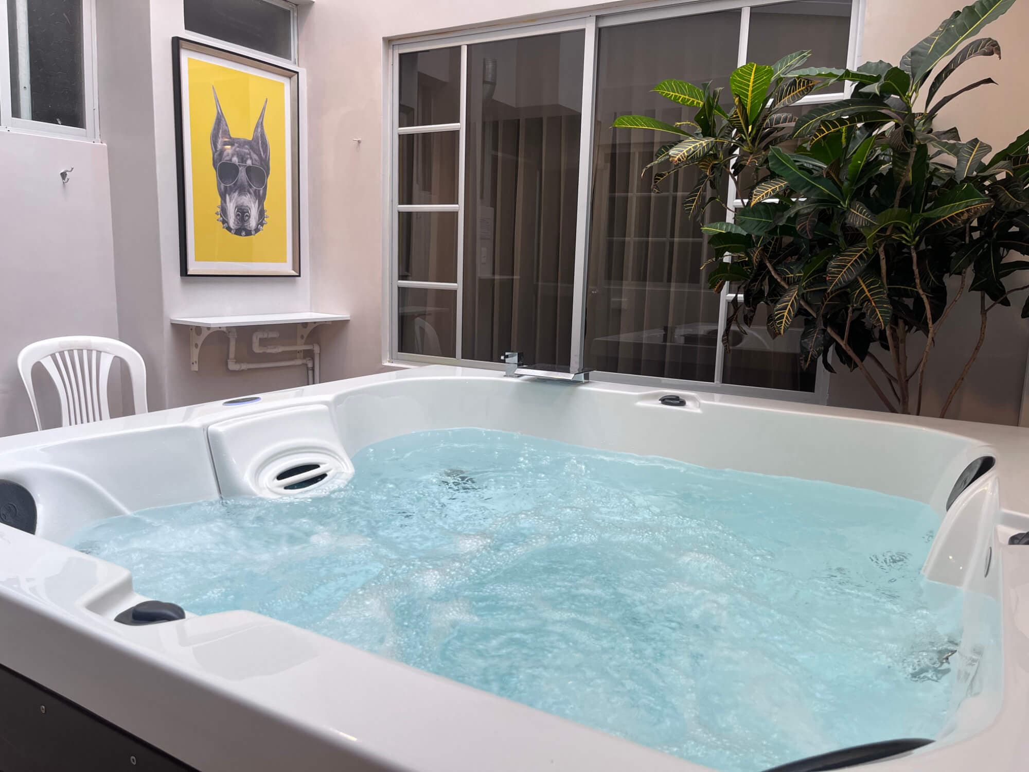 Zona de fumadores con jardín