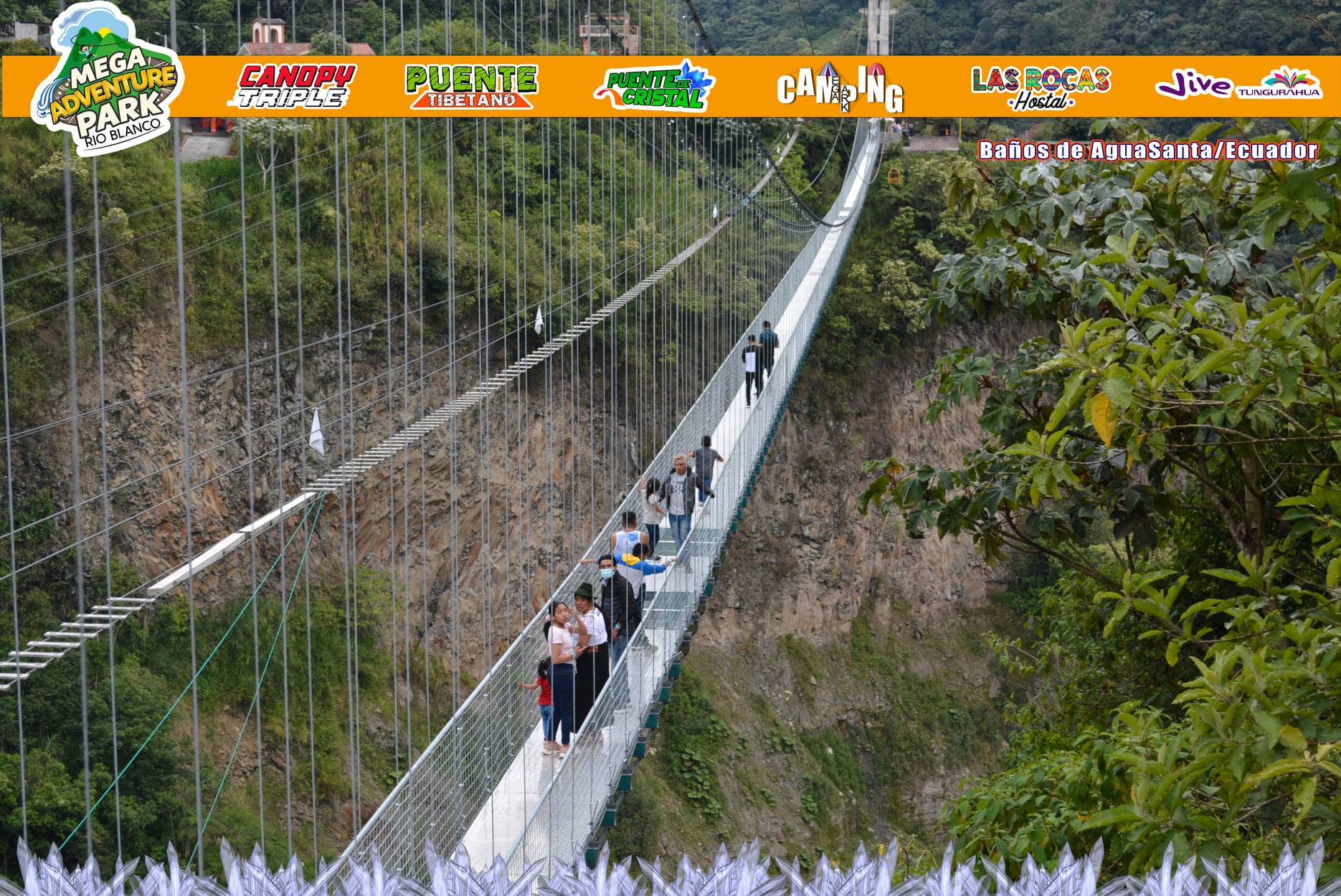 puente de cristal en ecuadors, puente de cristal con 300 metros, primer puente de latinoamerica de cristal, puente de cristal enrio blanco